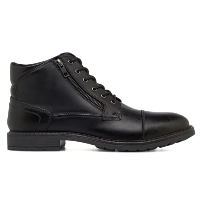 Botines de piel negros de hombre con cremallera La Cuoieria